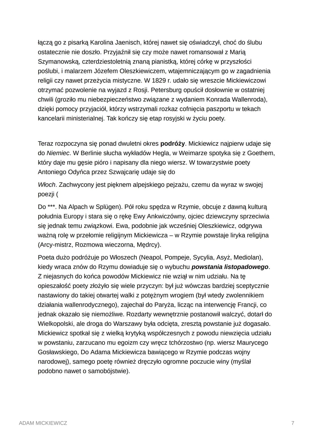 Adam Mickiewicz - Najważniejsze Informacje i Twórczość