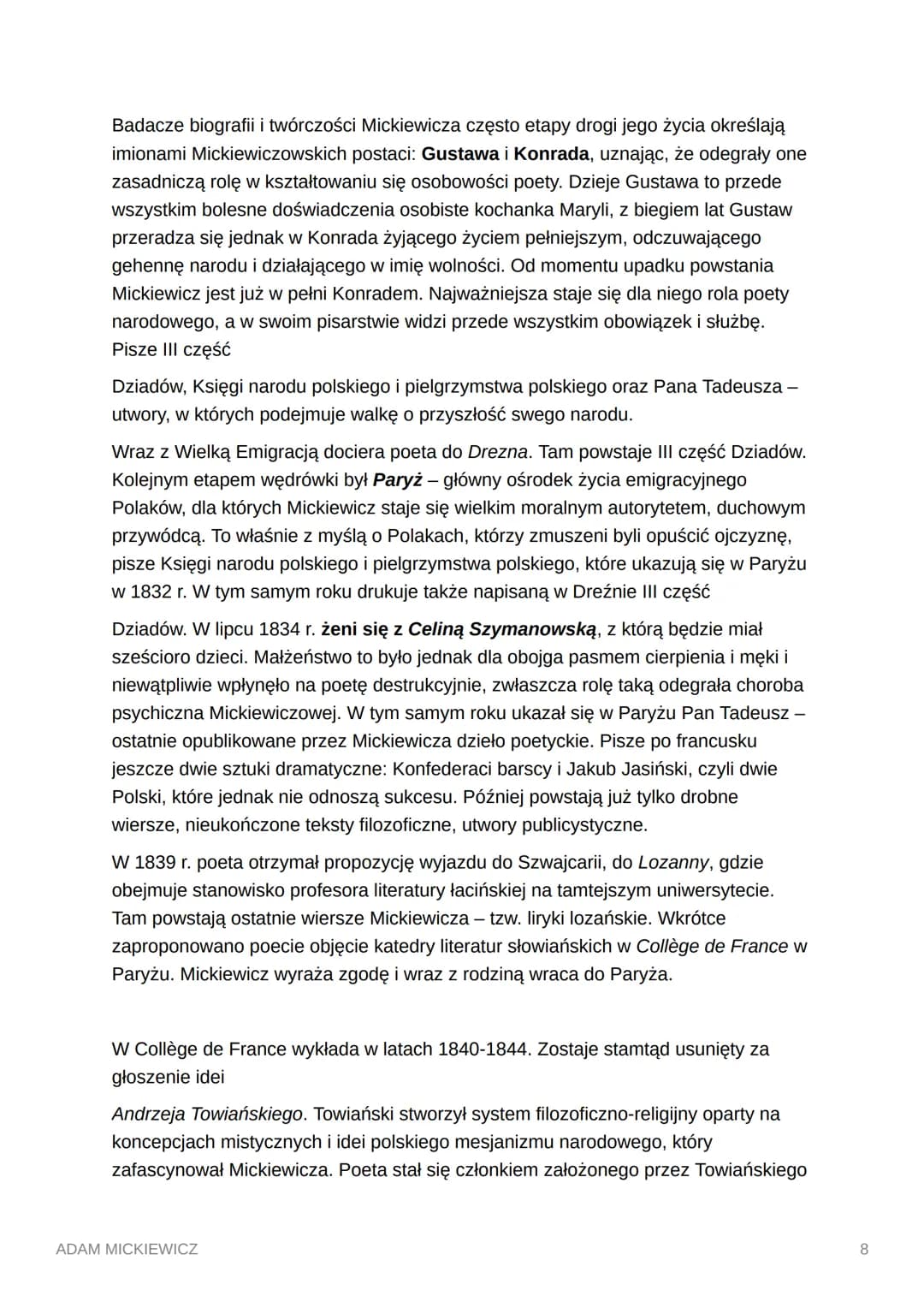 Adam Mickiewicz - Najważniejsze Informacje i Twórczość
