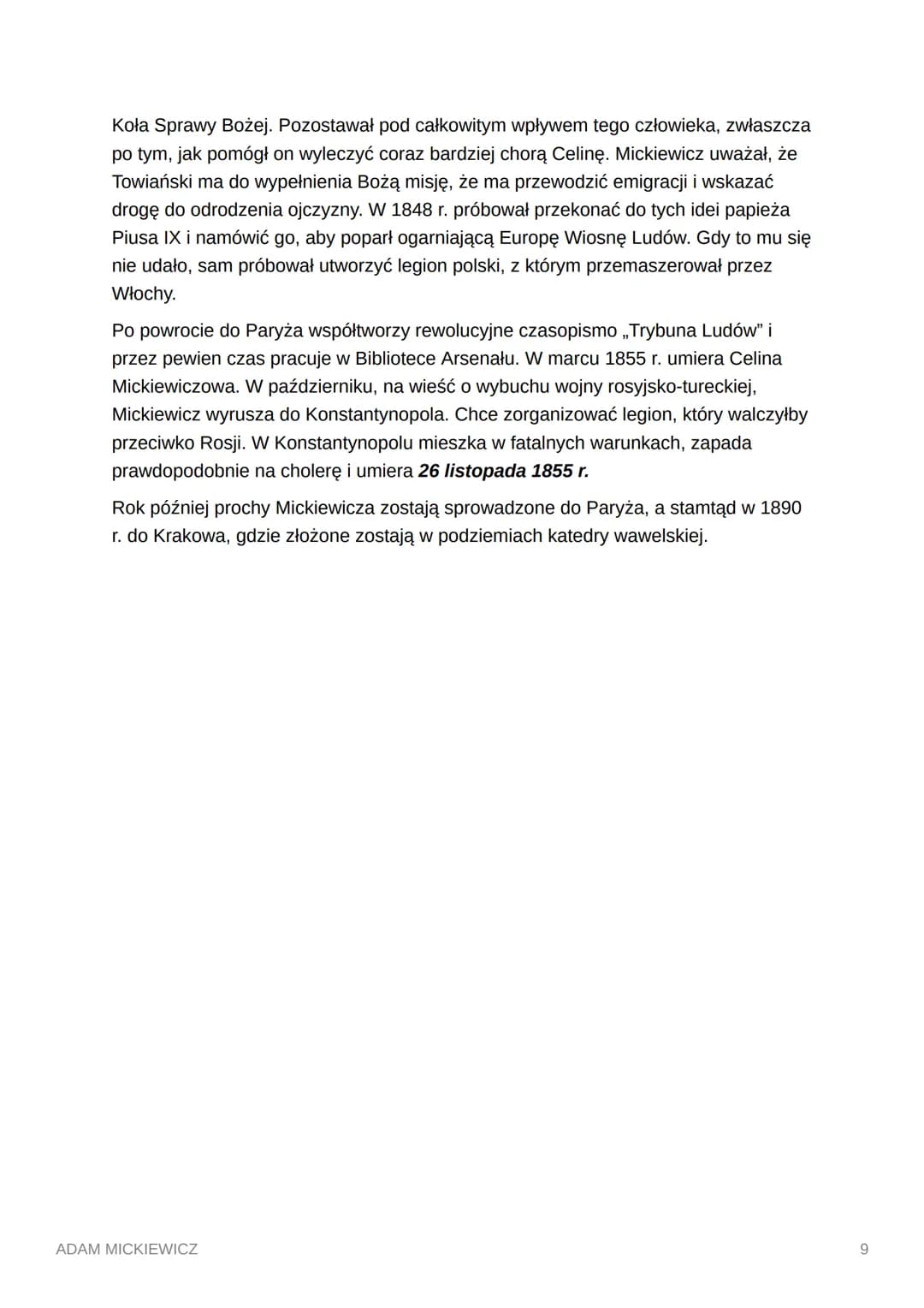 Adam Mickiewicz - Najważniejsze Informacje i Twórczość