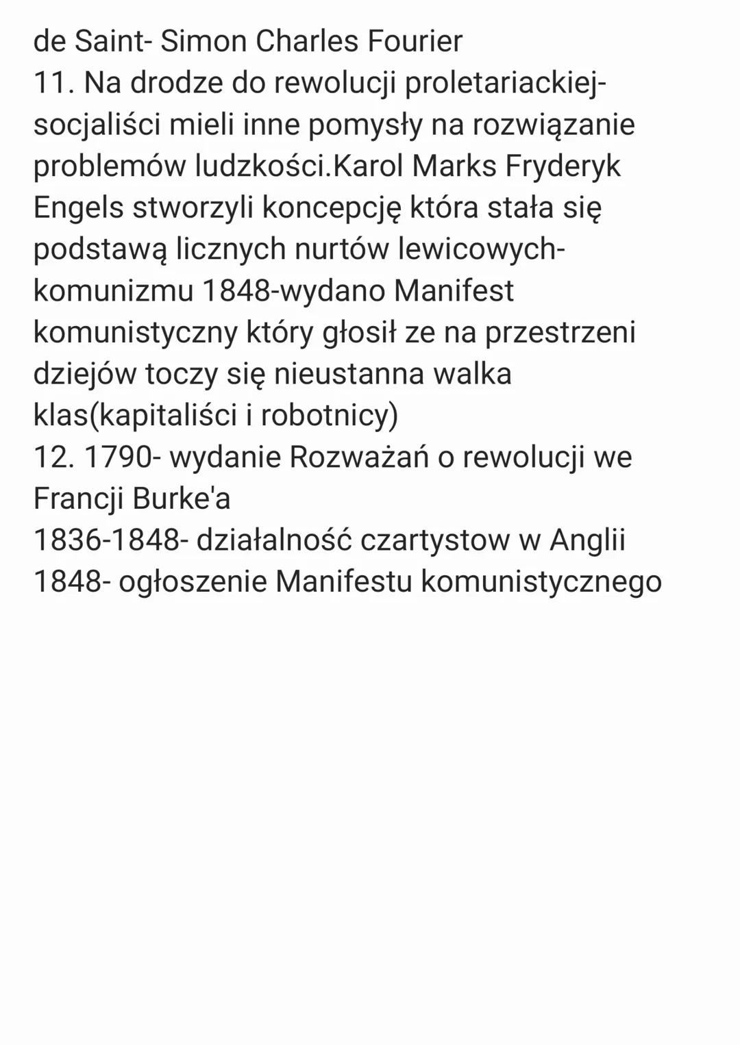 1. Burżuazja- zamożnych mieszczaństwo
należały do niej zakłady produkcyjne i kopalnie
2. Konserwatyści- szlachta dążącą do
zachowania porząd