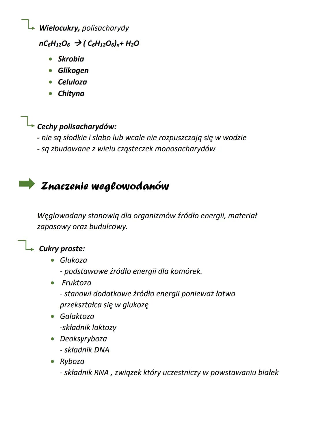 Weglowodany- definicja i rodzaje
Węglowodany (cukry, sacharydy) to związki organiczne zbudowane z
atomów węgla, wodoru i tlenu.
Weglowodany
