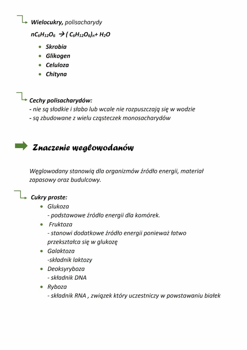Weglowodany- definicja i rodzaje
Węglowodany (cukry, sacharydy) to związki organiczne zbudowane z
atomów węgla, wodoru i tlenu.
Weglowodany
