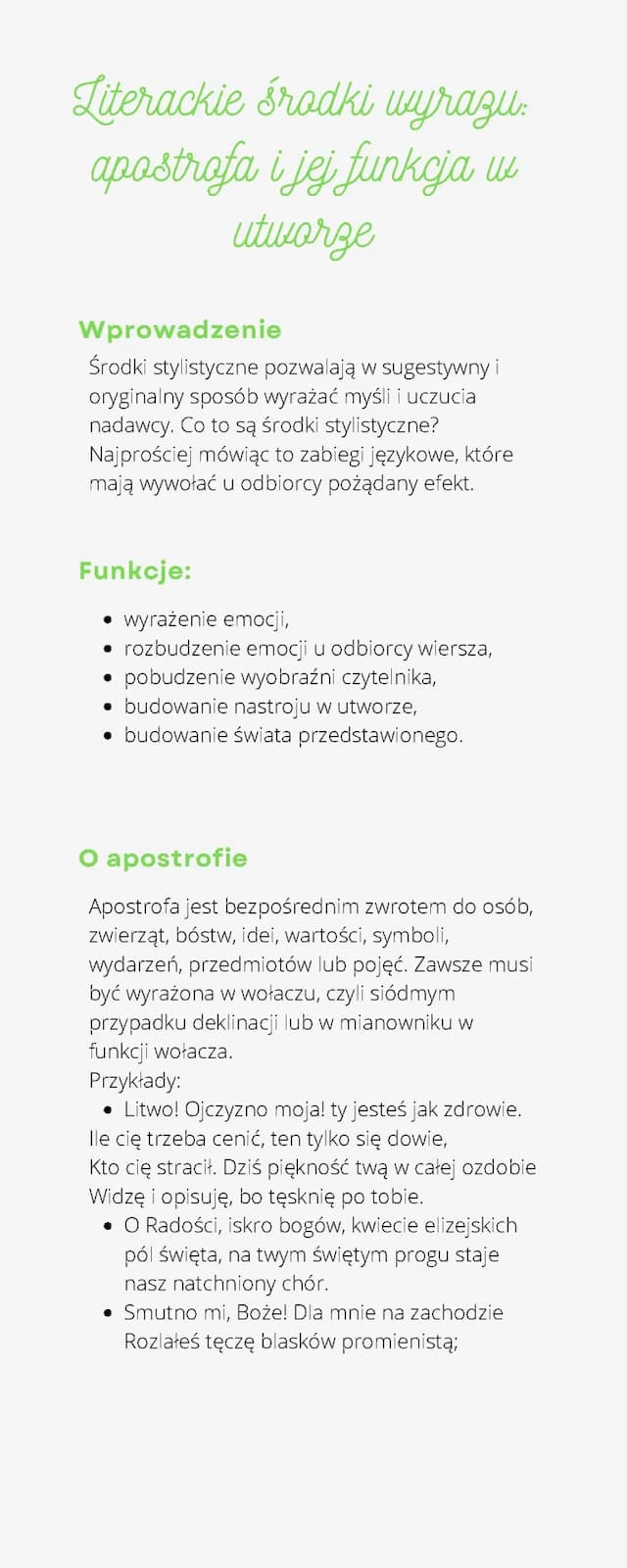 Know Literackie środki wyrazu: apostrofa i jej funkcja w utworze thumbnail