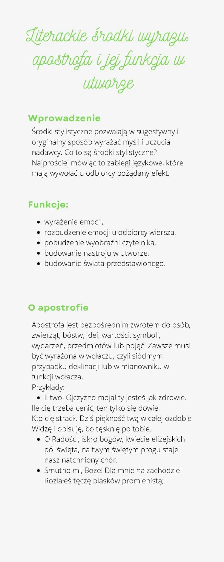 Know Literackie środki wyrazu: apostrofa i jej funkcja w utworze thumbnail