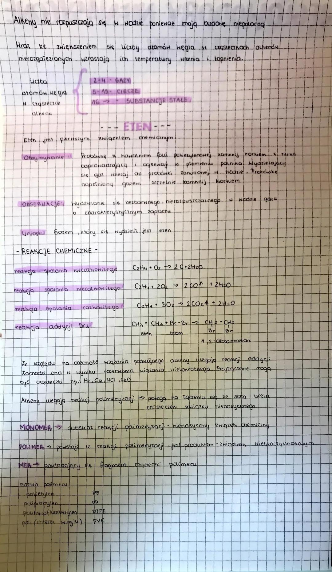 # WĘGLOWODORY NIENASYCONE

# ALKENY

Hęglowodory nienasycone to związki węgia i wodoru w których expsteakuch
występuje co najmniej jedno Hic