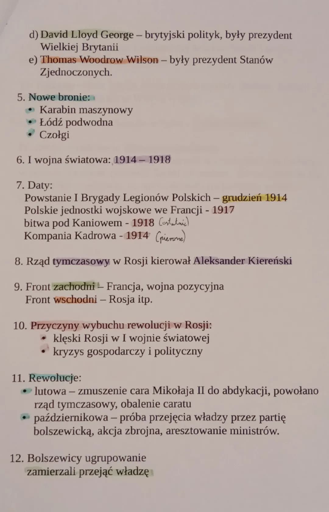 Historia
Powtórzenie wiadomości z działu V
,,I wojna światowa"
1. Państwa centralne (trójprzymierze):
Niemcy, Włochy, Austrio - Węgry
Entent