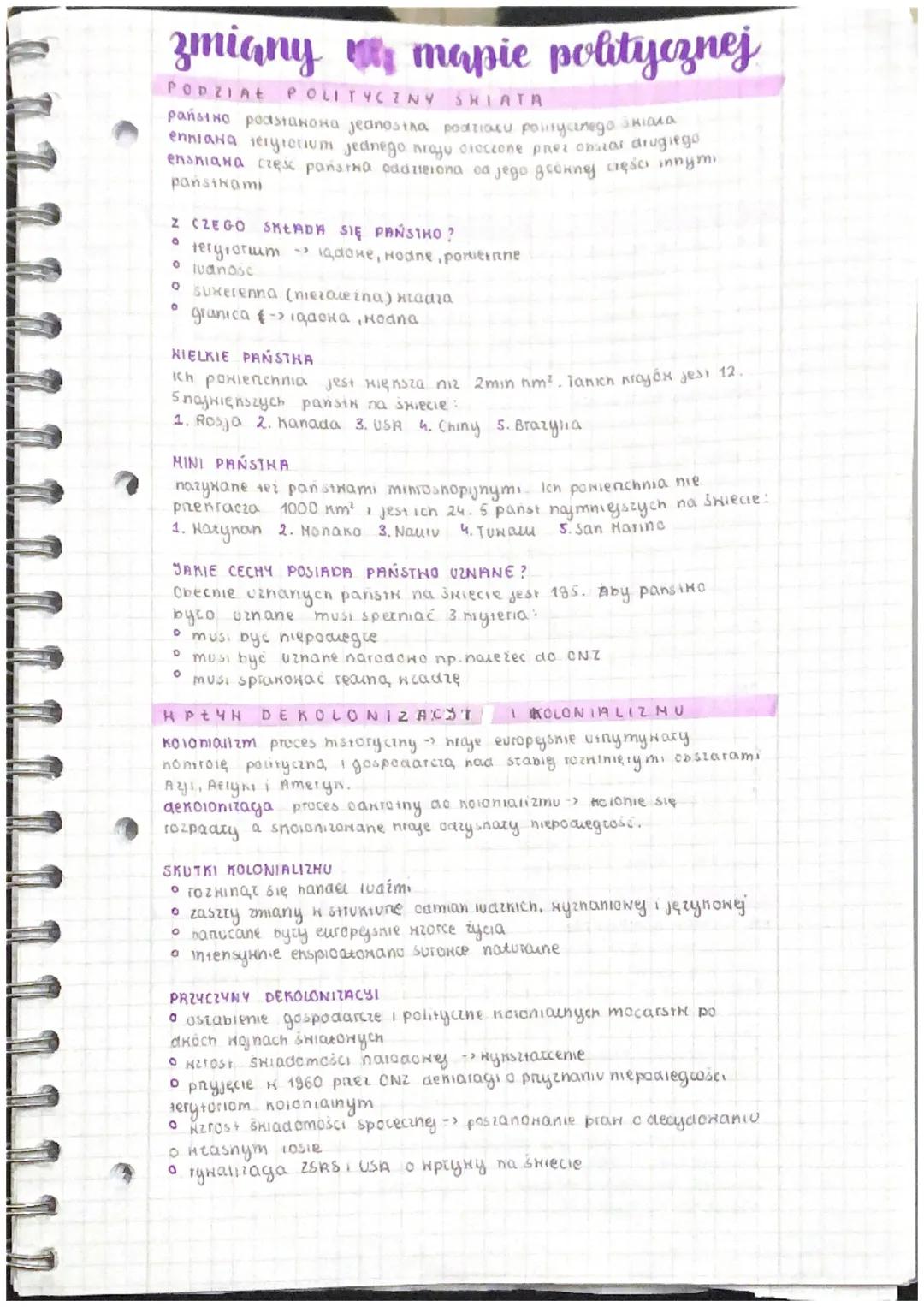 zmiany mapie politycznej
PODZIAŁ POLITYCZNY SHIATA
Państno podstawowa jednostka podriacu politycznego świata.
enniana terytorium jednego kra