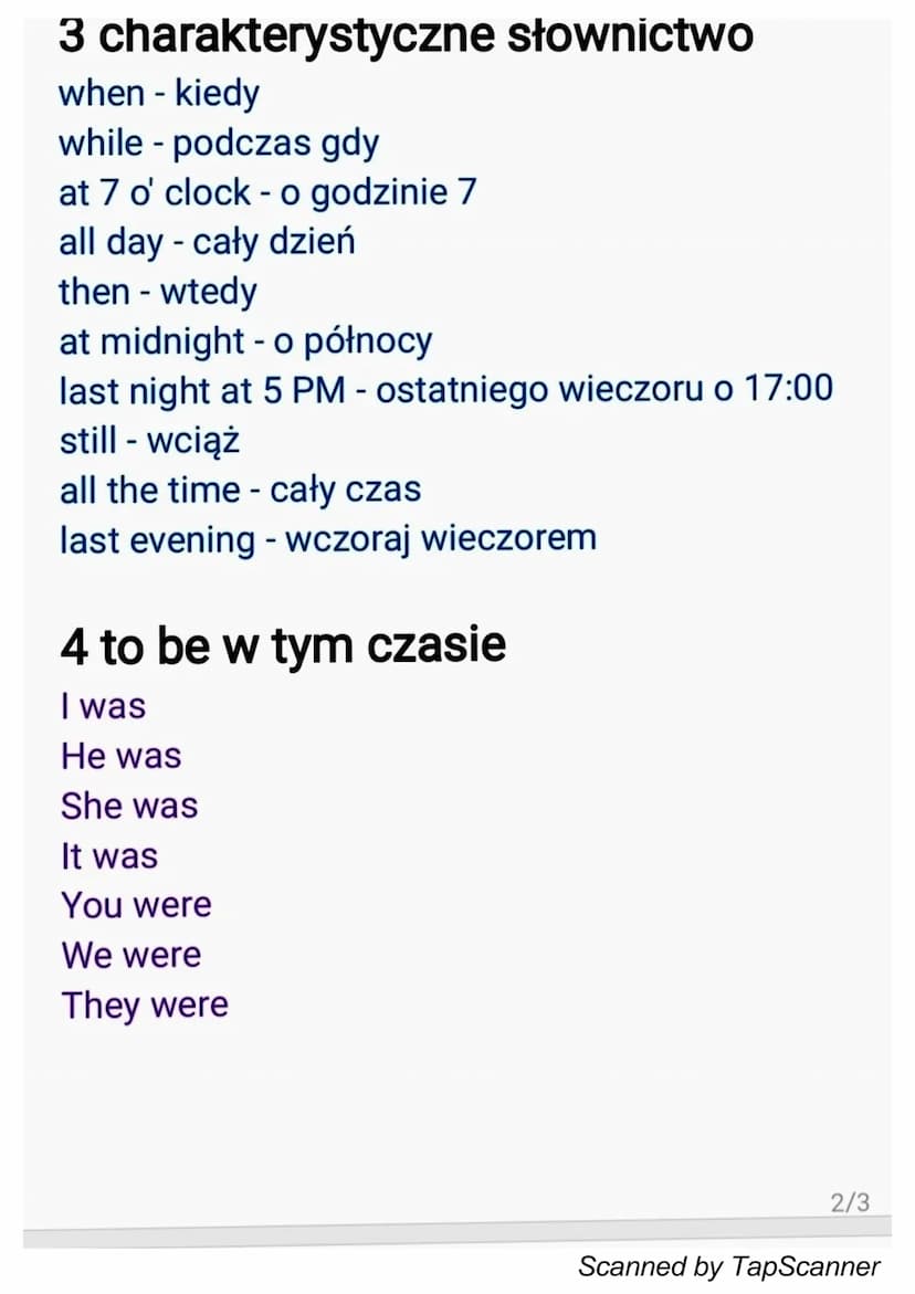Past Continous
1 Użycie
• Czynności które trwały przez pewien czas w
przeszłości
• dwie lub kilka czynności, które trwały jednocześnie w
prz