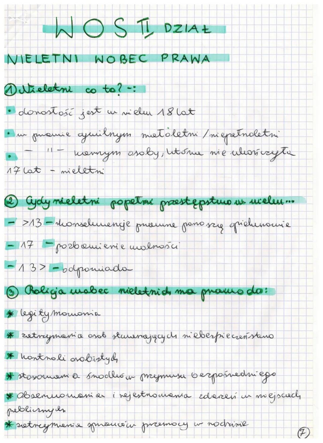WOSTI, DZIAŁ
NIELETNI WOBEC PRAWA
1 Nieletni co to? -:
donostość jest
• in promie ajwilnym małoletni/niepełnoletni
osoby, które nie uliończy