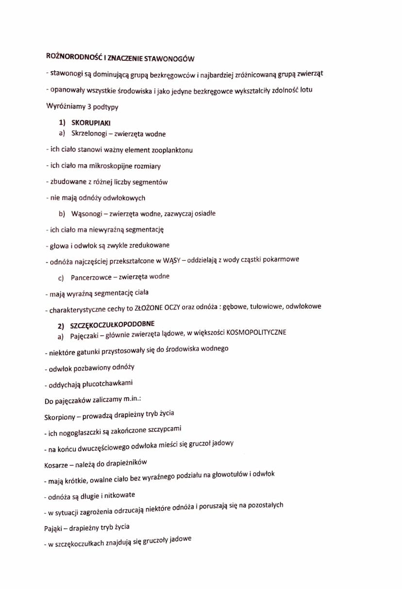 STAWONOGI -ZWIERZĘT O CZŁONOWANYCH ODNÓŻACH
- najliczniej reprezentowany typ zwierząt (ponad 1,3 mln gatunków)
- rozprzestrzeniły się po cał