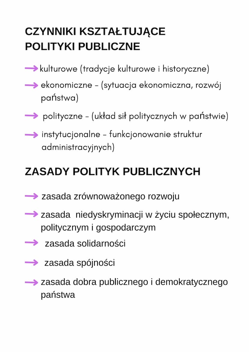 POLITYKI
PUBLICZNE
Polityki publiczne to wszelkie działania
państwa, które pośrednio lub bezpośrednio
dotyczą obywateli. Są podejmowane w ce