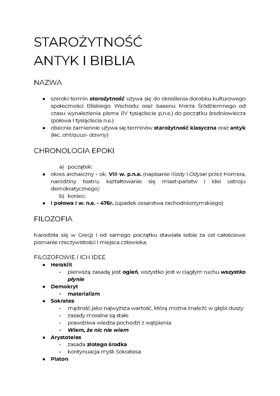 Filozofia i Literatura Starożytnej Grecji - Notatka i Przykłady