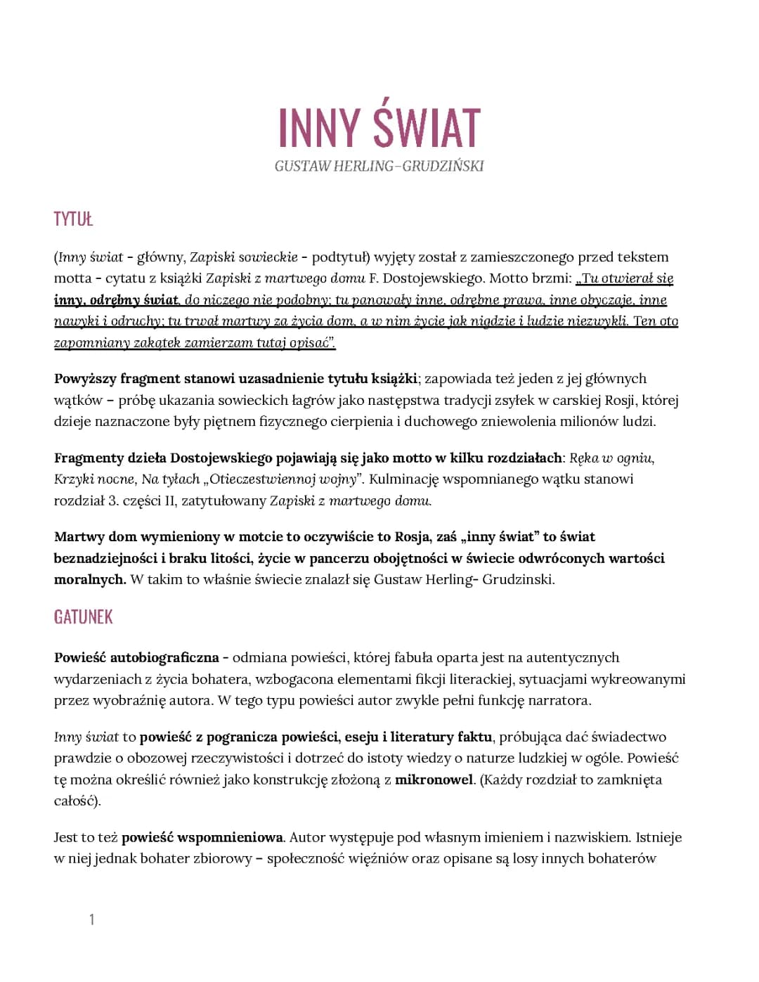 Gustaw Herling-Grudziński: Ciekawostki, Biografia i Książka 'Inny Świat'