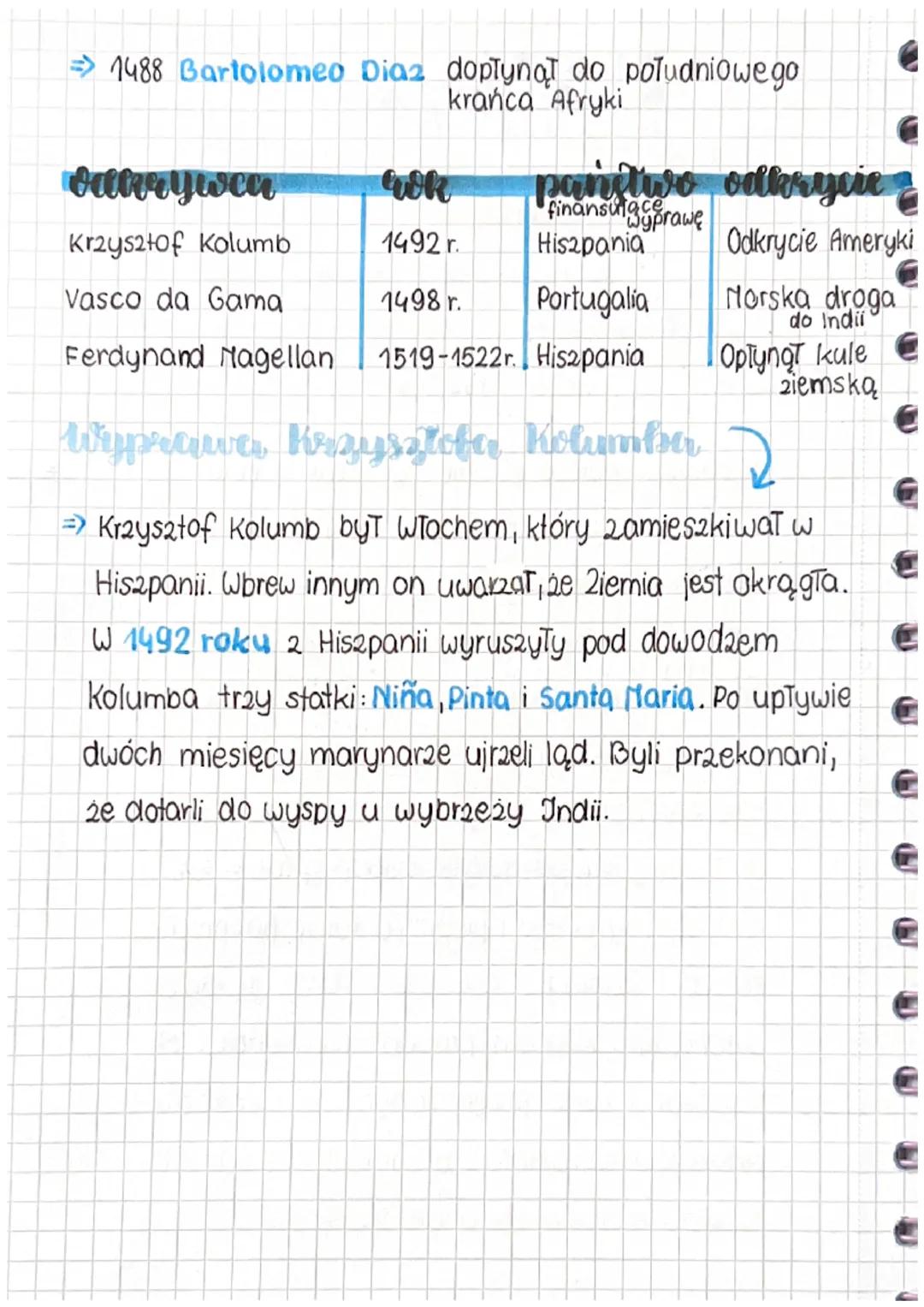 Historia
wielkie
odkrycia geograficzne
poszukiwania morskriej dugi
do Indii
-
=> Wodlegte podróże głównie wyruszali w celu
nabycia towarów p