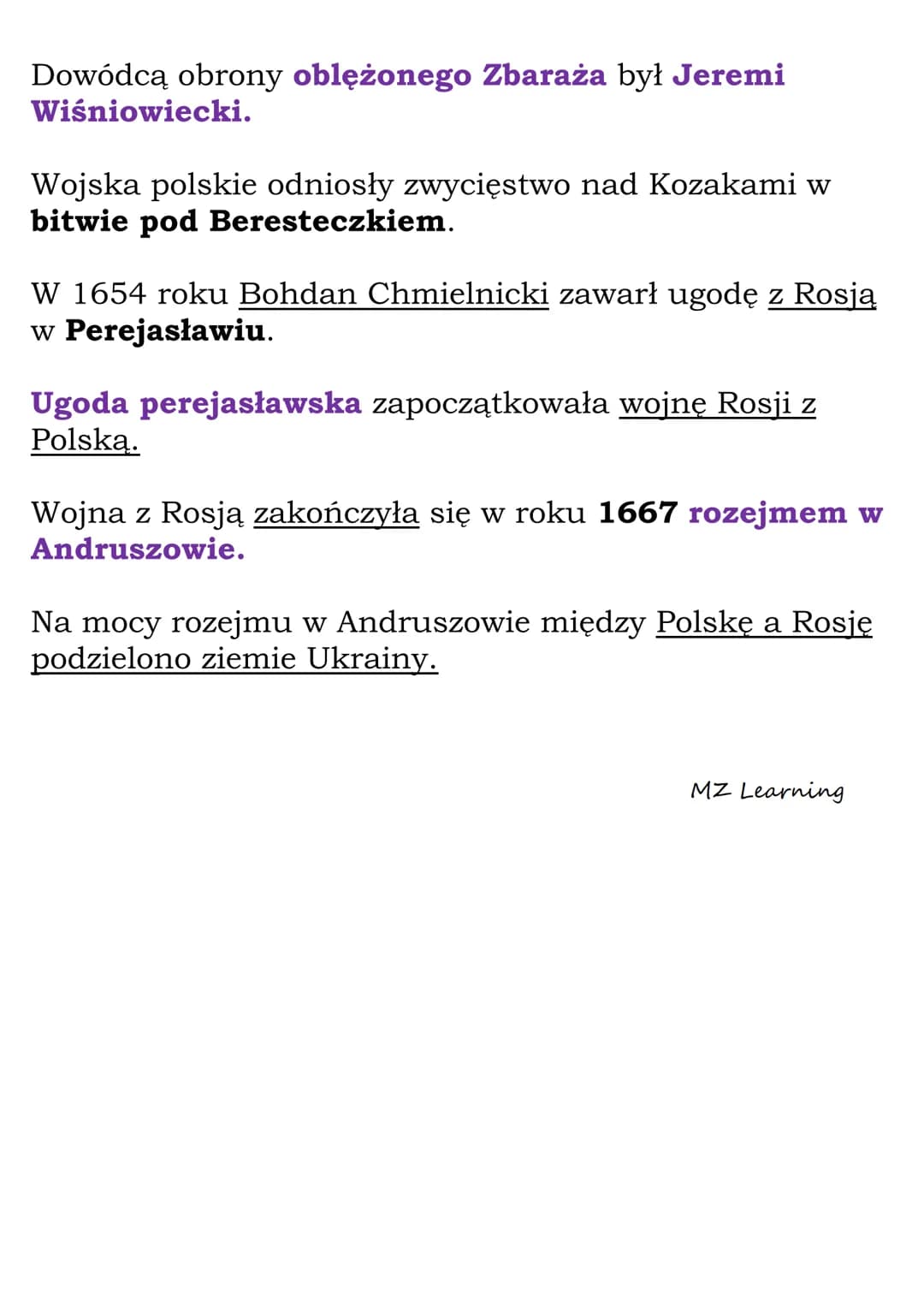 Powstanie
Chmielnickiego
Większość Kozaków była wyznania prawosławnego.
Większość chłopów na ziemiach ukraińskich była
wyznania prawosławneg