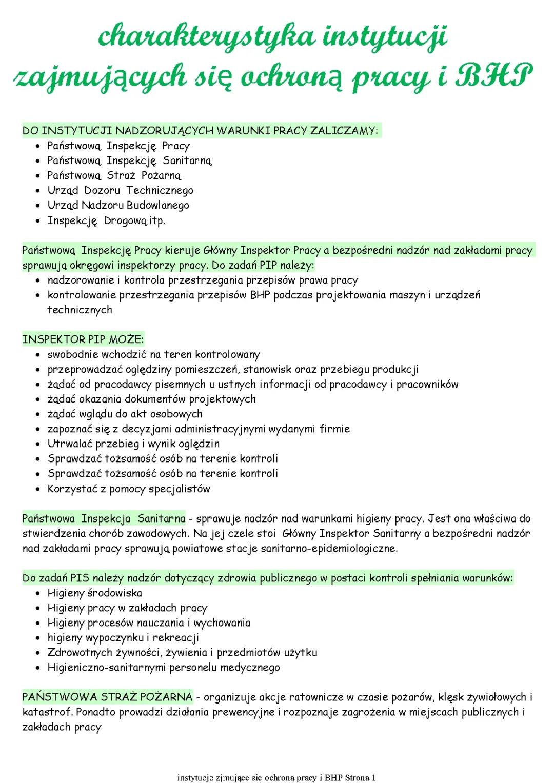 Instytucje Ochrony Pracy i BHP – Wyjaśnienie i Kluczowe Funkcje