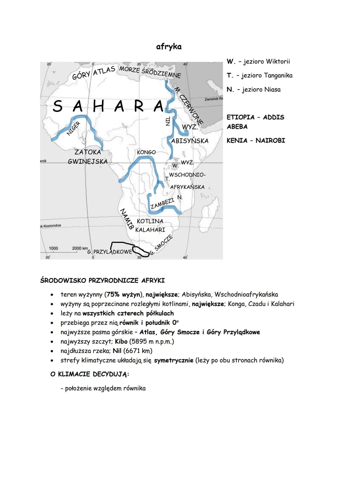 wnik
20
ik Koziorożce
1000
20
SAHARA
●
●
●
●
GÓRY ATLAS MORZE ŚRÓDZIEMNE
●
NIGER
ZATOKA
GWINEJSKA
NAMIB
2000 km
"G. PRZYLĄDKOWE
LADKOWE
afry