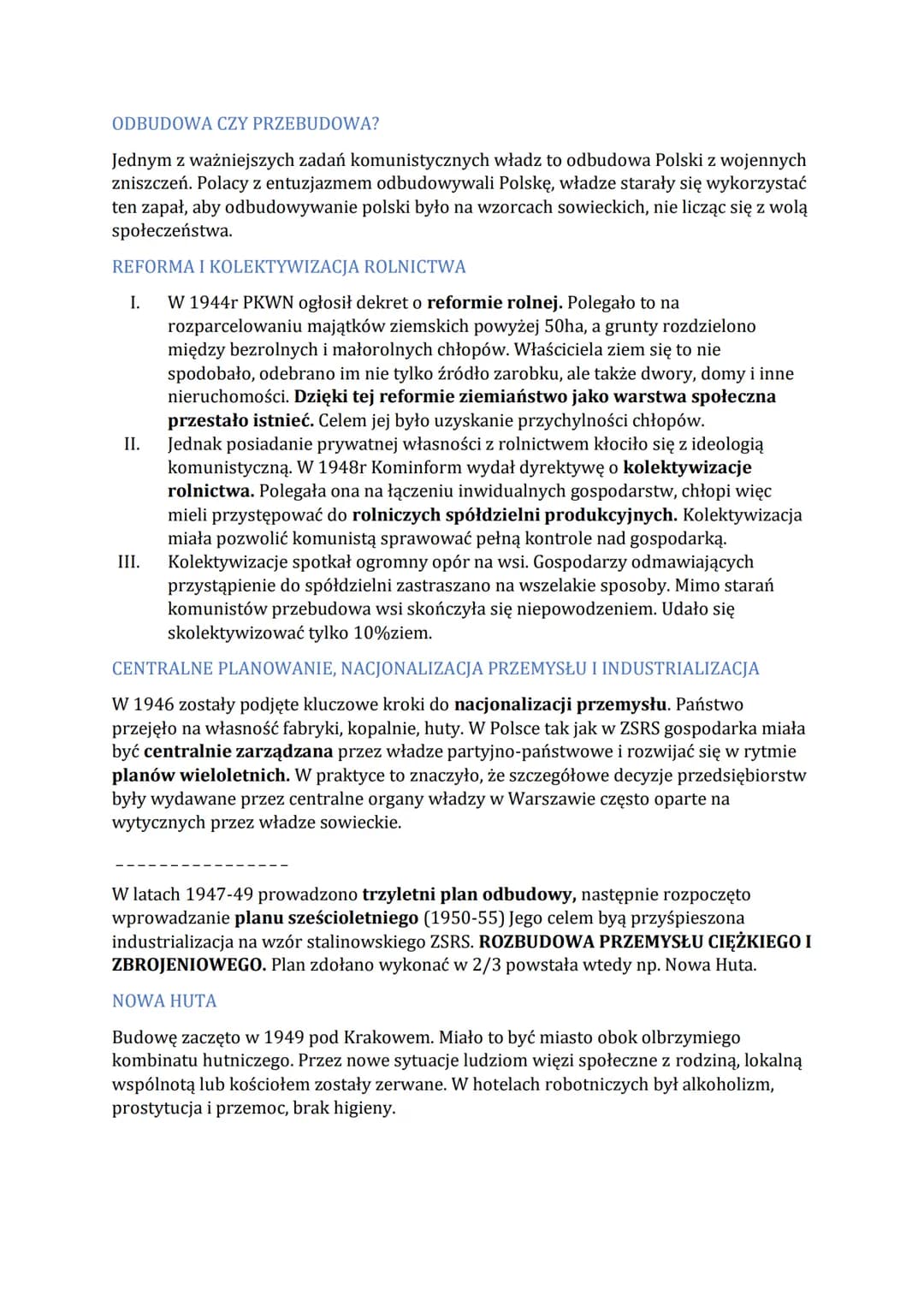 15 Terror i przebudowa
gospodarki w Polsce w latach
1944-1956
Daty:
1944- dekret PKWN o reformie rolnej
1945- obława augustowska
1946- nacjo