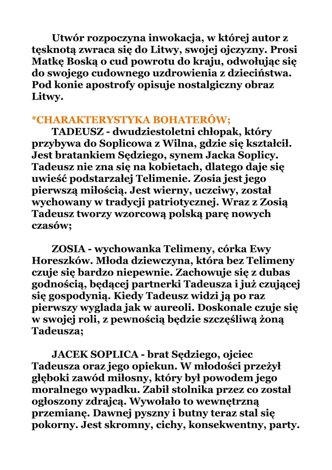 Pan Tadeusz - streszczenie, bohaterowie i motywy dla dzieci