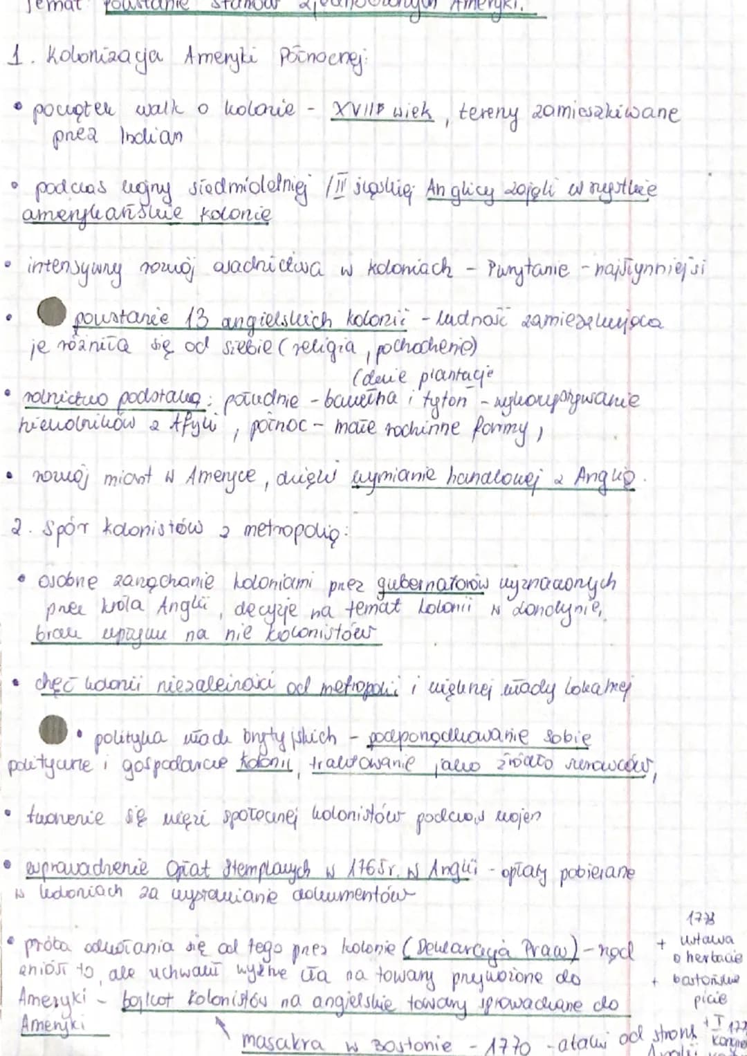 1. Kolonizaya Ameryki Północnej:
• pociąter walk o kolonie XVIII wiek, tereny zamieszkiwane
prea Indian
-
• podcias ligny siedmioletniej / j