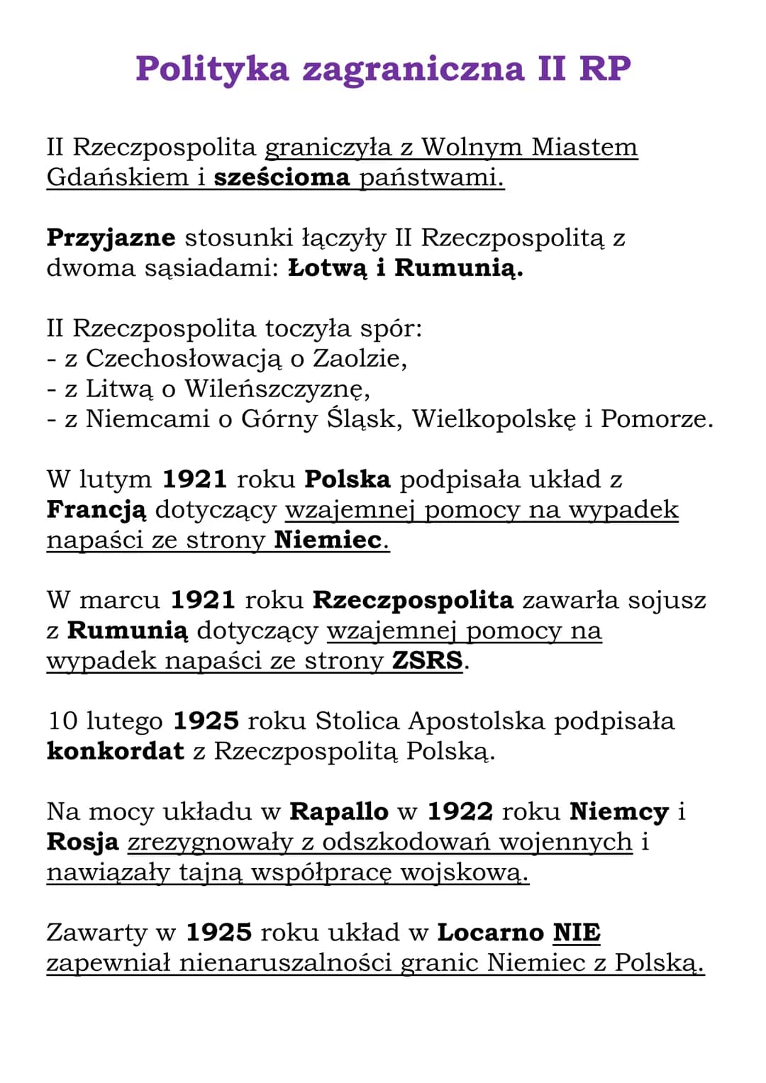 
<p>Polska polityka zagraniczna w okresie międzywojennym była ukształtowana przez szereg sporów terytorialnych oraz zawieraniu sojuszy z róż