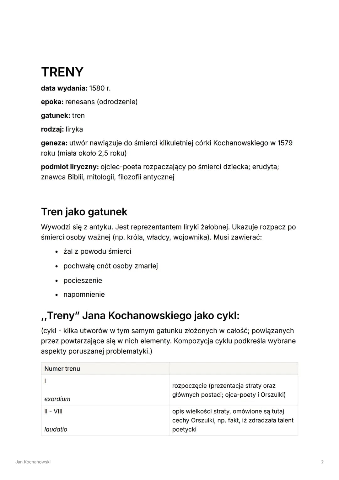 Jan Kochanowski
Tags
Renesans
Select Obowiązuje na mature
✓ Umiem
Jan Kochanowski
O autorze:
•
wszechstronnie wykształcony, władający kilkom