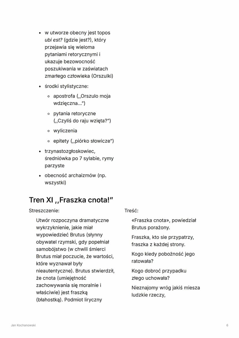 Jan Kochanowski
Tags
Renesans
Select Obowiązuje na mature
✓ Umiem
Jan Kochanowski
O autorze:
•
wszechstronnie wykształcony, władający kilkom