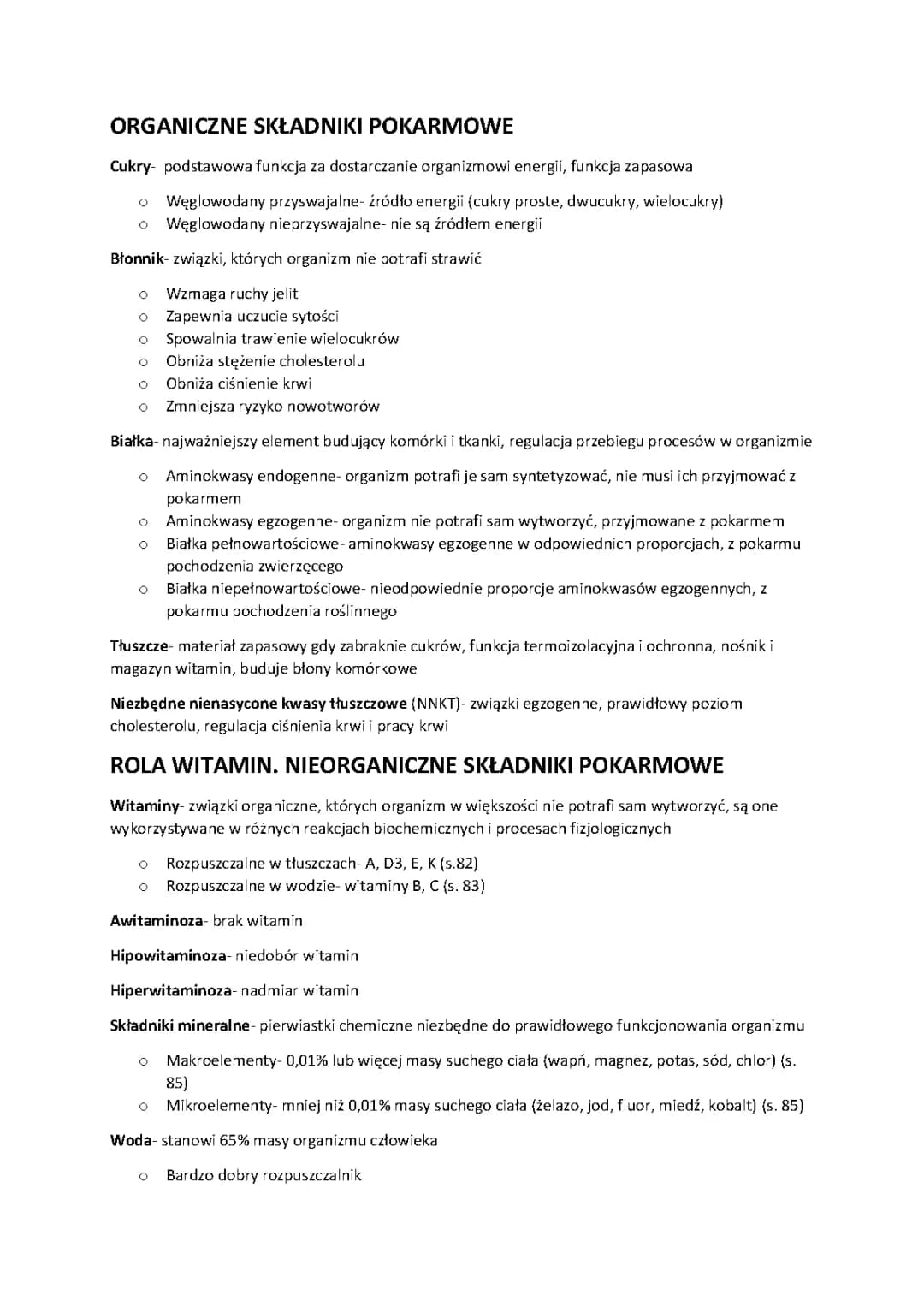notatka z biologii z działów "układ pokarmowy" i "układ oddechowy"