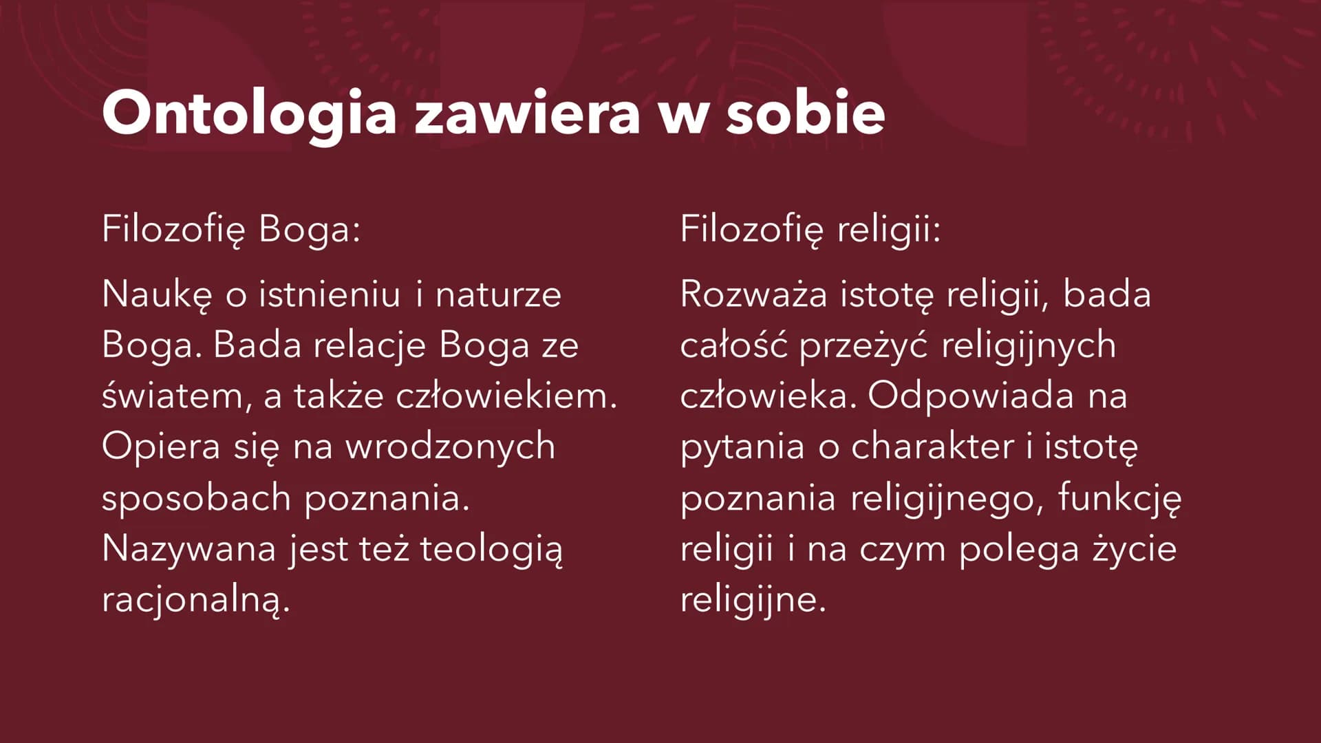 PODSTAWY
FILOZOFII DYSCYPLINY
FILOZOFICZNE
Podział podstawowy ONTOLOGIA/METAFIZYKA ONTOLOGIA/METAFIZYKA
Metafizyka - to co poza fizyką, poza