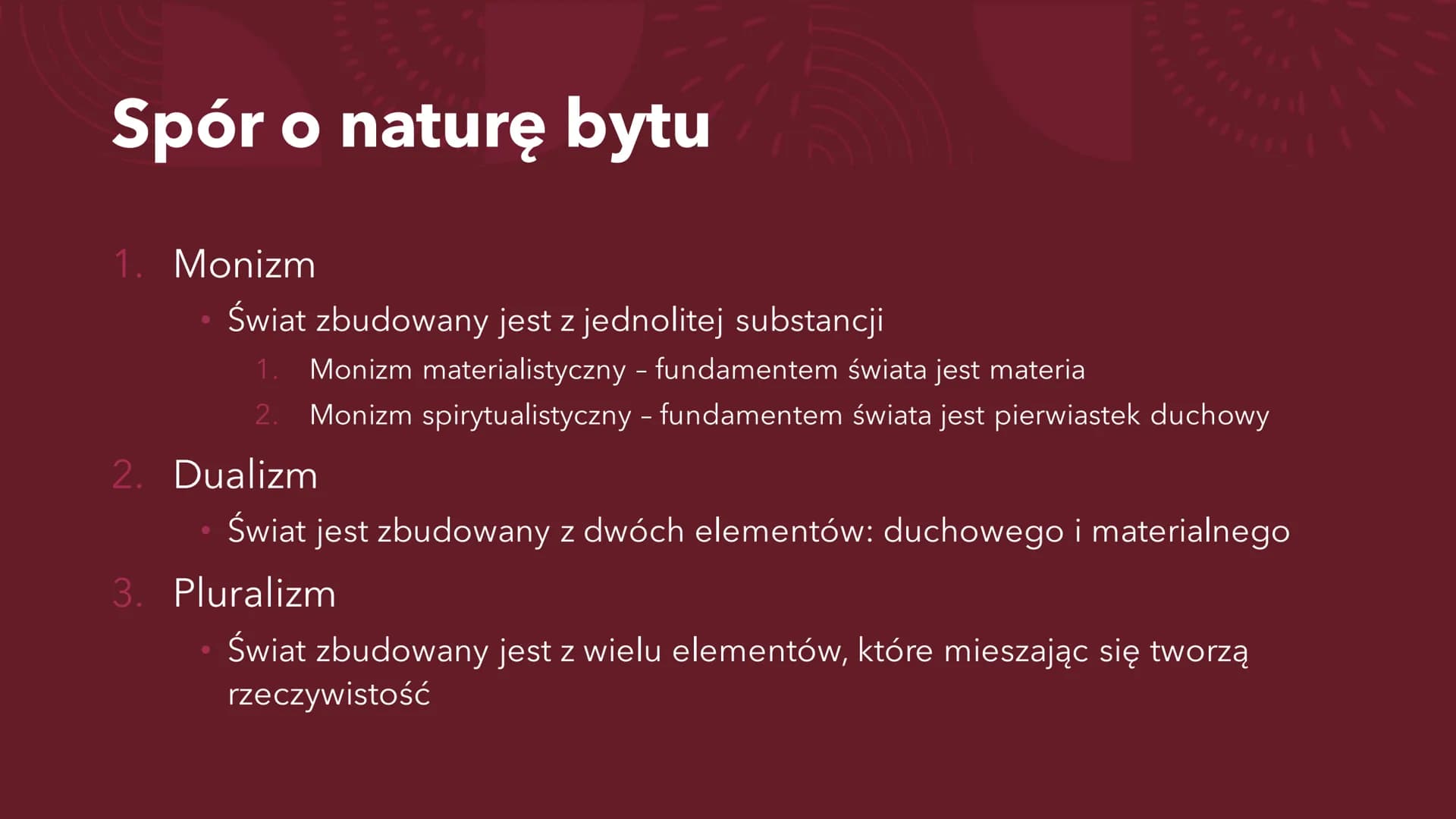 PODSTAWY
FILOZOFII DYSCYPLINY
FILOZOFICZNE
Podział podstawowy ONTOLOGIA/METAFIZYKA ONTOLOGIA/METAFIZYKA
Metafizyka - to co poza fizyką, poza