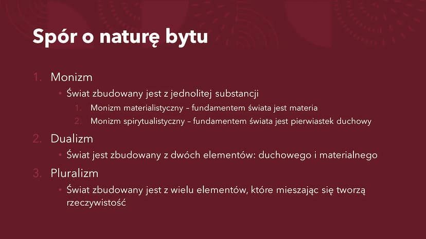 PODSTAWY
FILOZOFII DYSCYPLINY
FILOZOFICZNE
Podział podstawowy ONTOLOGIA/METAFIZYKA ONTOLOGIA/METAFIZYKA
Metafizyka - to co poza fizyką, poza