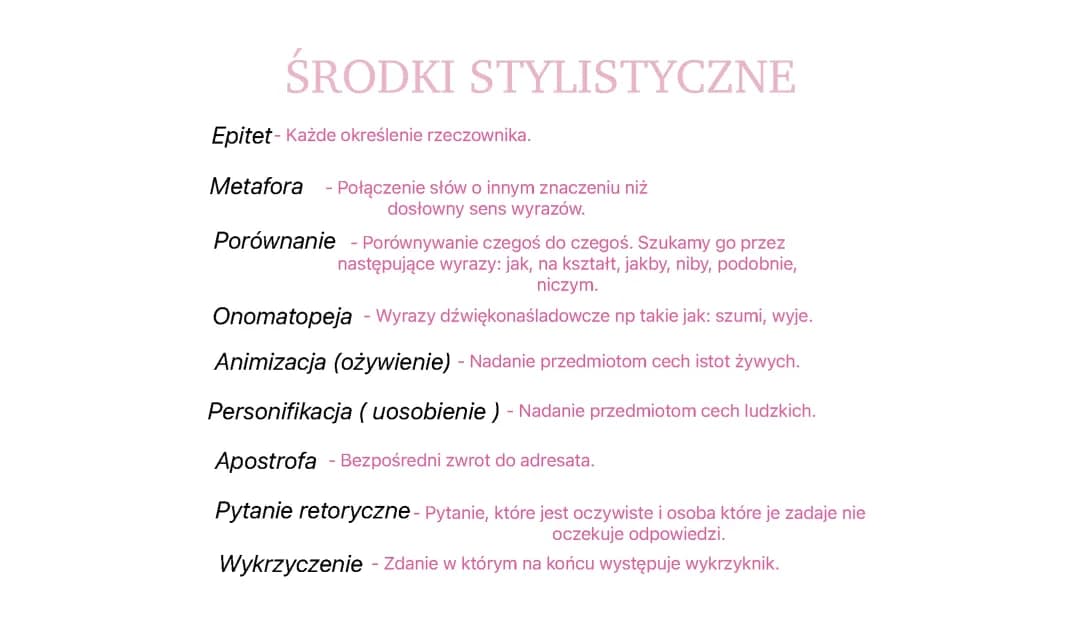 Środki stylistyczne 🩷