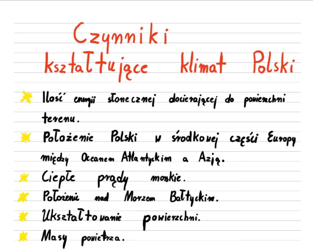 Czynniki kształtujące klimat Polski 