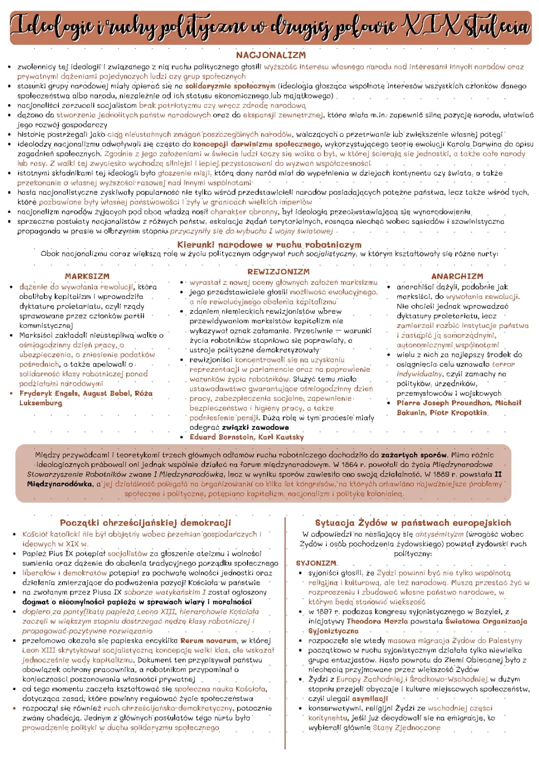 Nowe ideologie i ruchy polityczne w XIX wieku: Prezentacja, Notatka, Nacjonalizm, Socjalizm