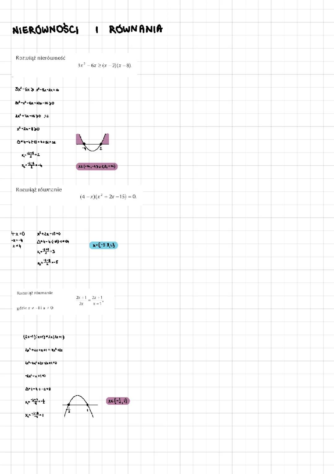 Równania i nierówności 