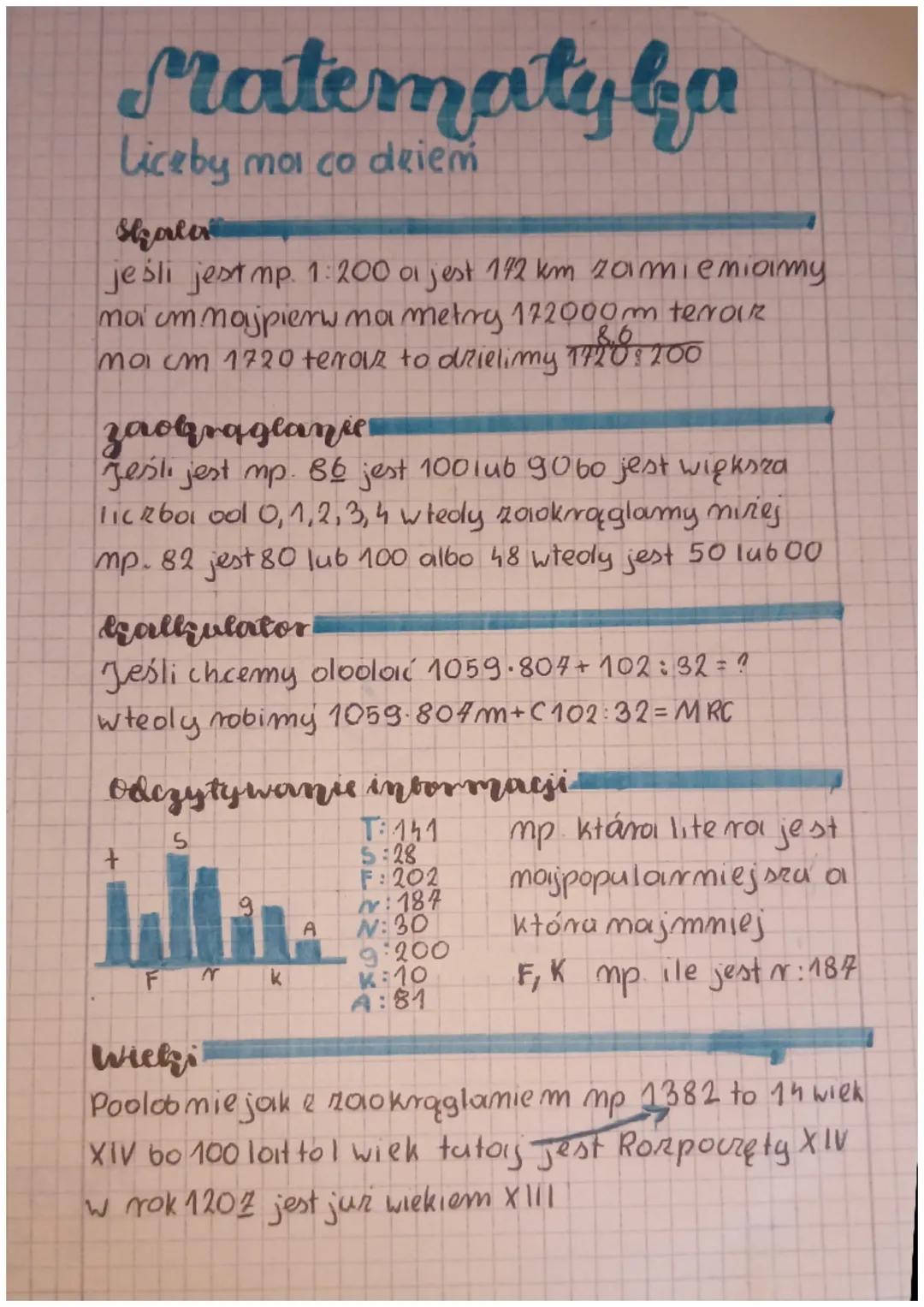 # Matematyka
Liceby moi co deiem

Skaler
jeśli jest mp. 1:200 oi jest 192 km zamieniamy
moi cm. najpierw ma metry 172000m terroir
moi cm 172