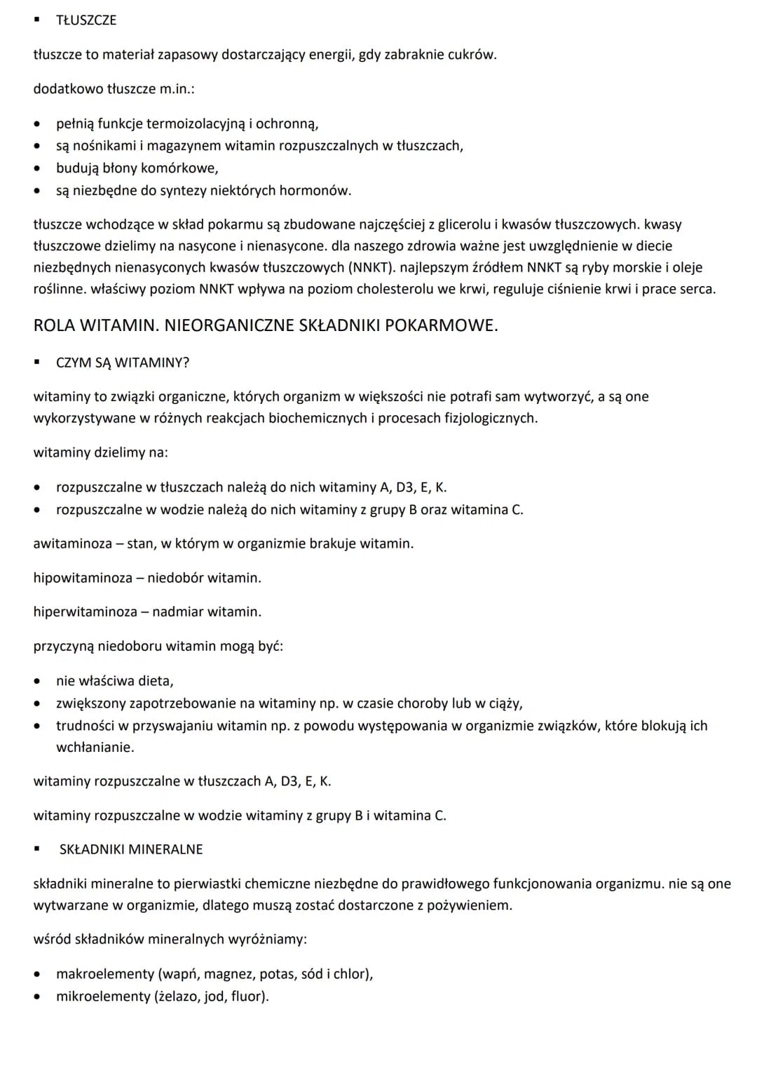 ORGANICZNE SKŁADNIKI POKARMOWE
cukry (węglowodany) to związki, których podstawową funkcją jest dostarczanie organizmowi energii.
cukry dziel