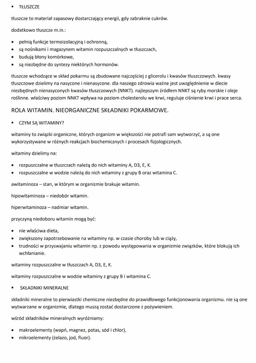 ORGANICZNE SKŁADNIKI POKARMOWE
cukry (węglowodany) to związki, których podstawową funkcją jest dostarczanie organizmowi energii.
cukry dziel