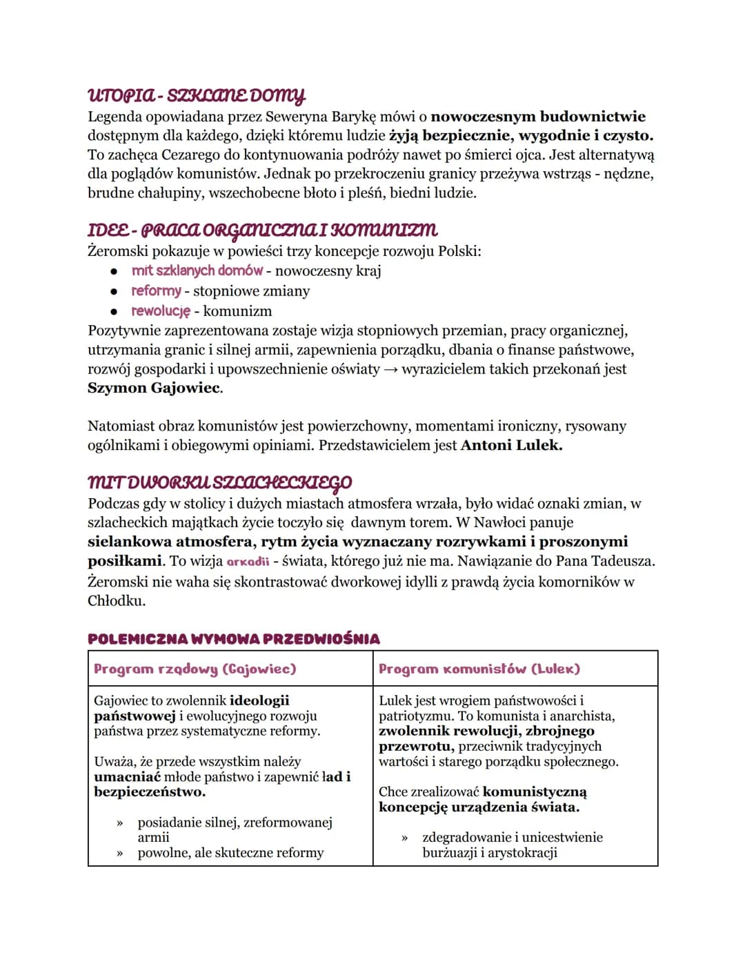 rodzaj literacki: epika
PRZEDWIOŚNIE
gatunek literacki: powieść polityczna
czas i miejsce akcji:
Czas akcji części pierwszej jest wyznaczony