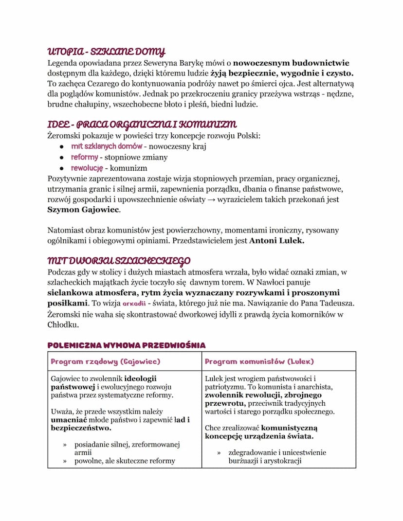 rodzaj literacki: epika
PRZEDWIOŚNIE
gatunek literacki: powieść polityczna
czas i miejsce akcji:
Czas akcji części pierwszej jest wyznaczony