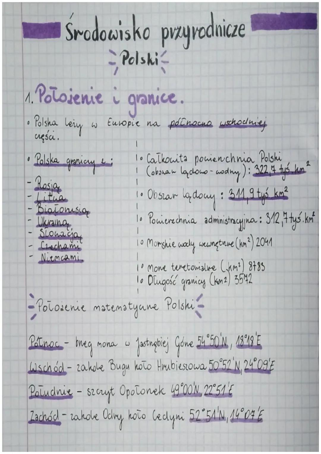 Środowisko przyrodnicze Polski - Położenie i Granice.