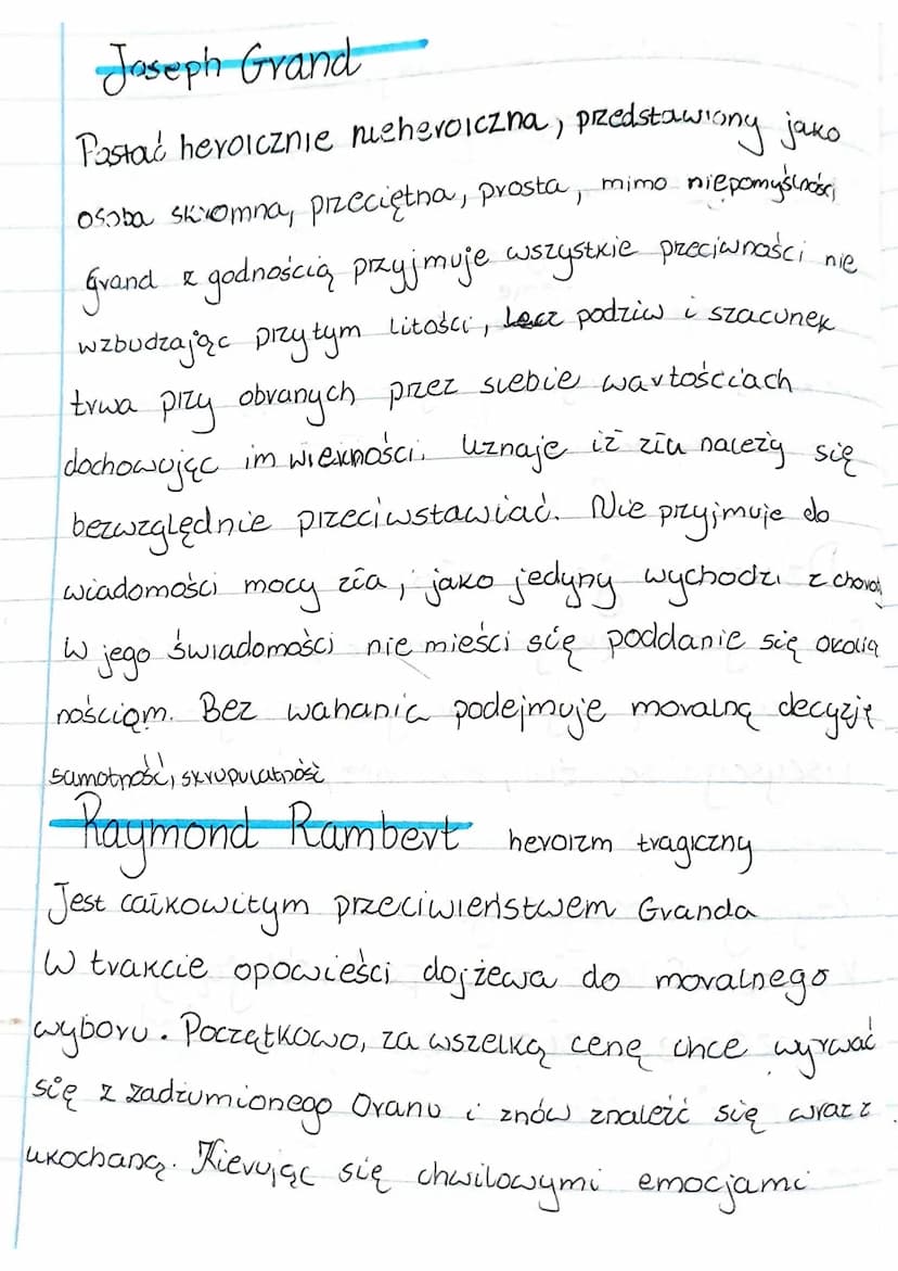 Joseph Grand
Pastać heroicznie mieheroiczna, przedstawiony jako
јако
mimo niepomyślność;
osoba skromna, przeciętna, prosta,
见
Grand & godnoś