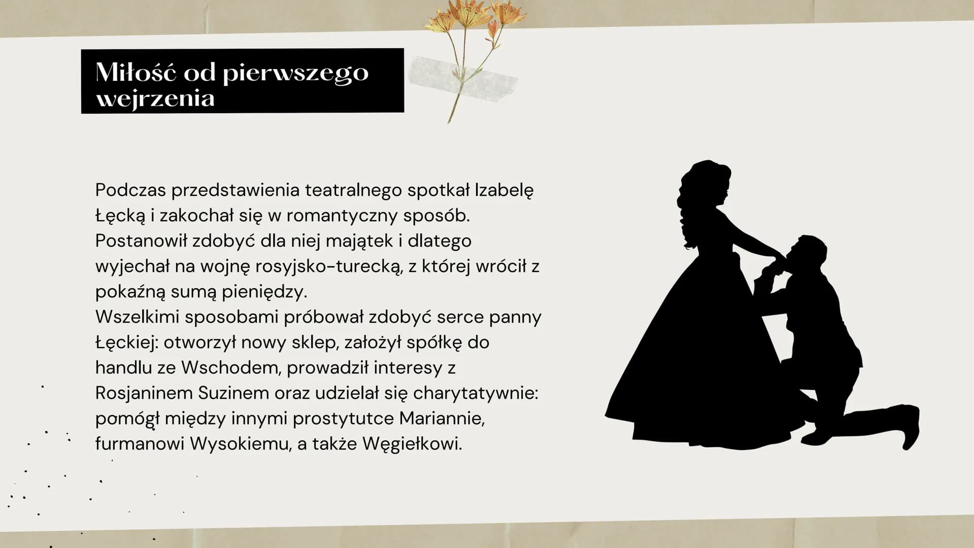 Dzieje
Stanisława
Wokulskiego Program zajęć
1
2
3
O bohaterze
Młodość
U Hopfera
4 Powstanie styczniowe i zesłanie
5
6
Po powrocie z zesłania