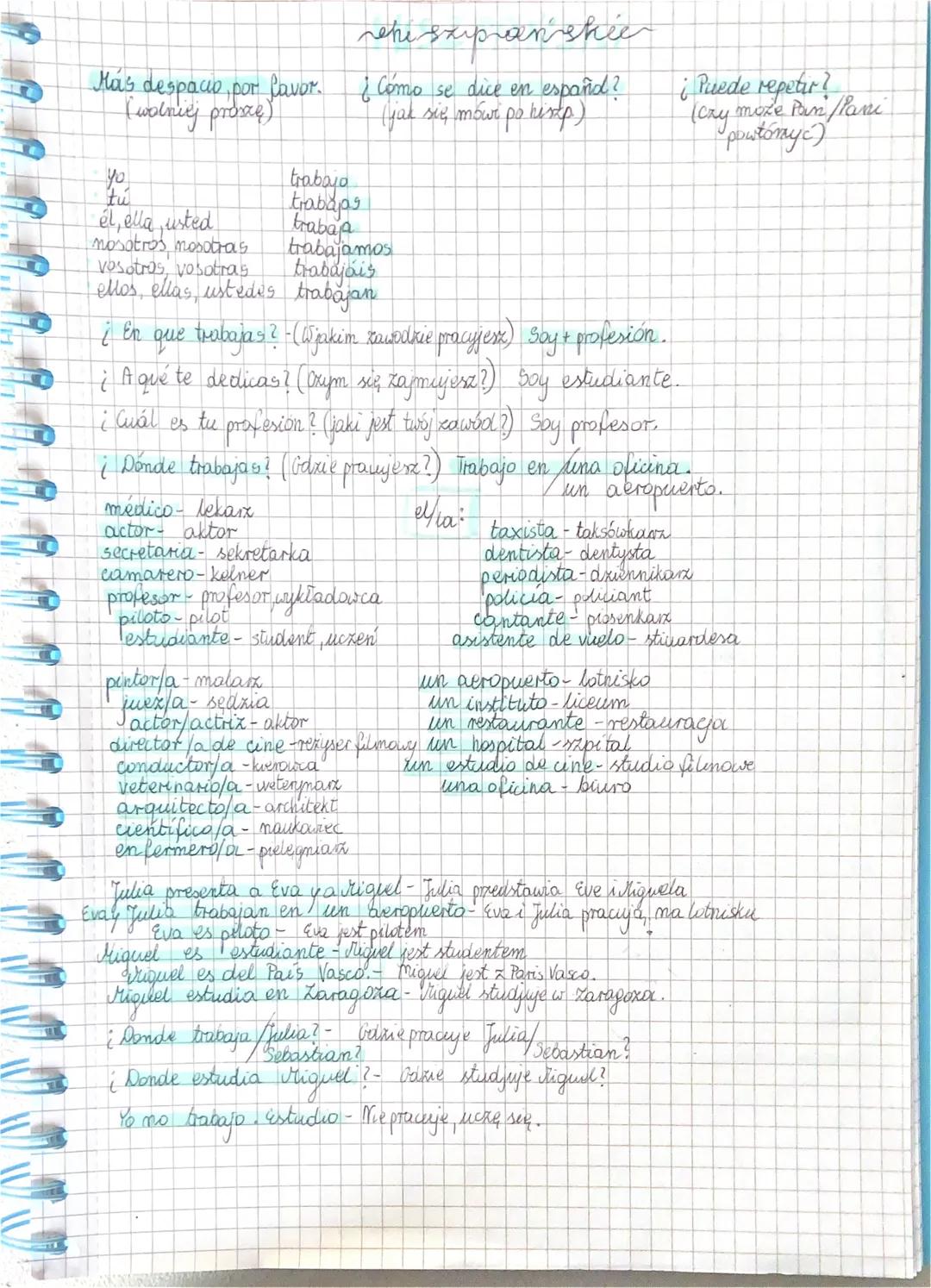 Mas despacio por favor. ¿ Como se dice en
(wolniej proxe)
yo
él, ella usted
nosotros nosotras
vosotros, vosotras
ellos, ellas ustedes
he sxi
