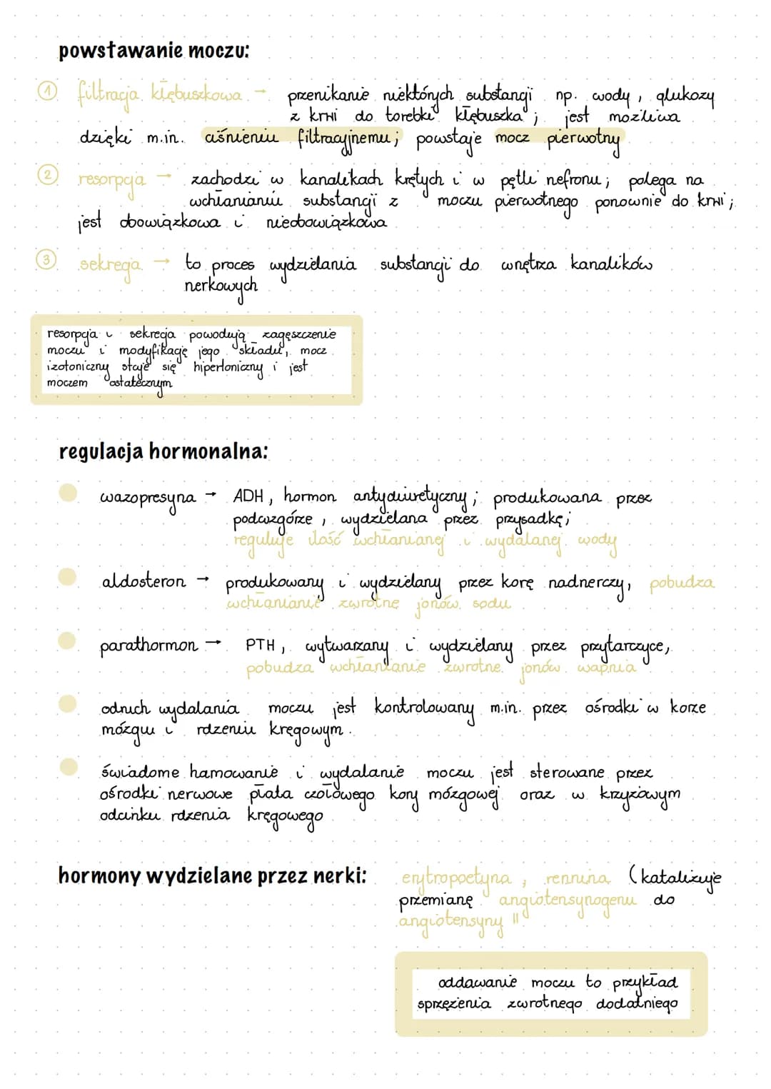 układ moczowy
osmoregulacja procesy warunkujące utrzymanie równowagi wodno- elektrolitowej
( wodno-mineralnej), czyli poziomu wody, elektrol