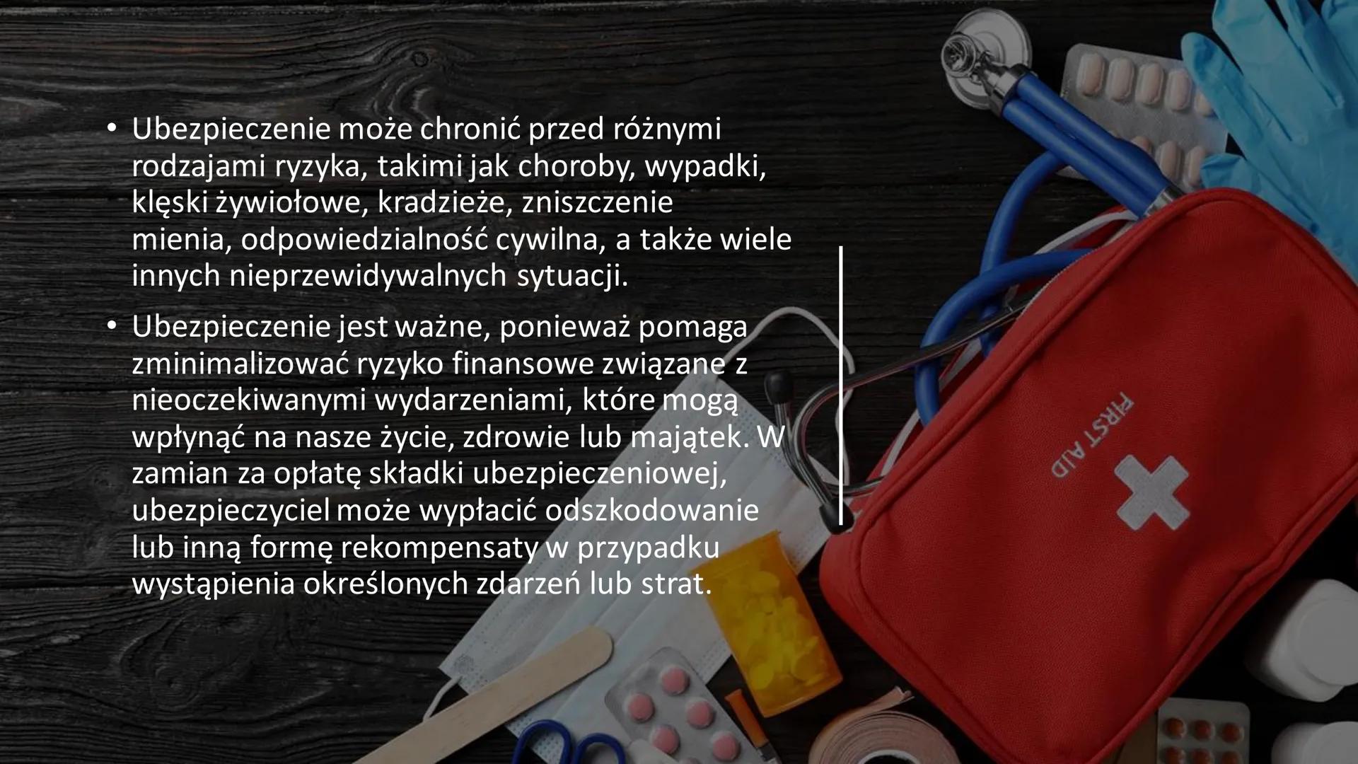 # Ubezpieczenia majątkowe Ubezpieczenie

Ubezpieczenie to umowa między
ubezpieczającym (np. ubezpieczycielem)
a ubezpieczonym, na mocy które