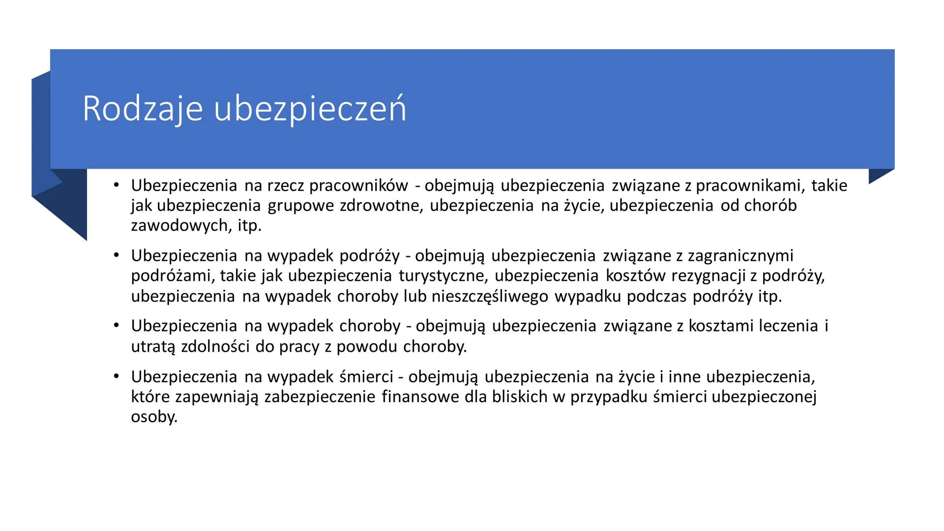 # Ubezpieczenia majątkowe Ubezpieczenie

Ubezpieczenie to umowa między
ubezpieczającym (np. ubezpieczycielem)
a ubezpieczonym, na mocy które