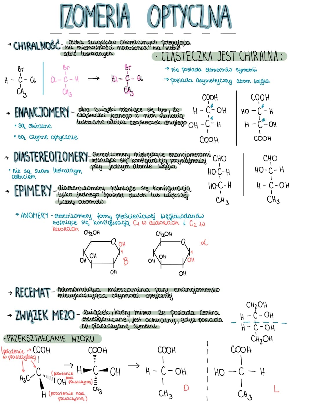 → CHIRALNOŚĆ-mo miemożności narożenia na siebie
cecha chemicznych polegająca
odbić lustrzanych
Br
I
H - C - A
ㅋ
I
CH ₂
수
IZOMERIA OPTYCZNA
B