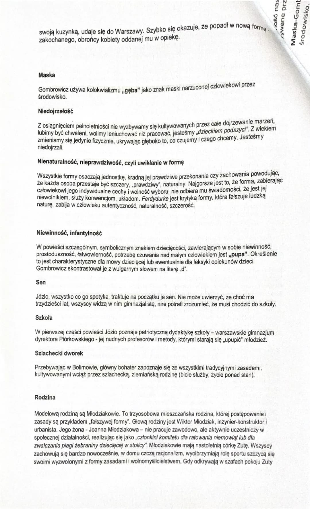 Plan wydarzeń:
1. Józef przeżywa wewnętrzne rozdarcie, nie czuje się w pełni ani dorosłym, ani dzieckiem,
nie potrafi określić swojej roli. 