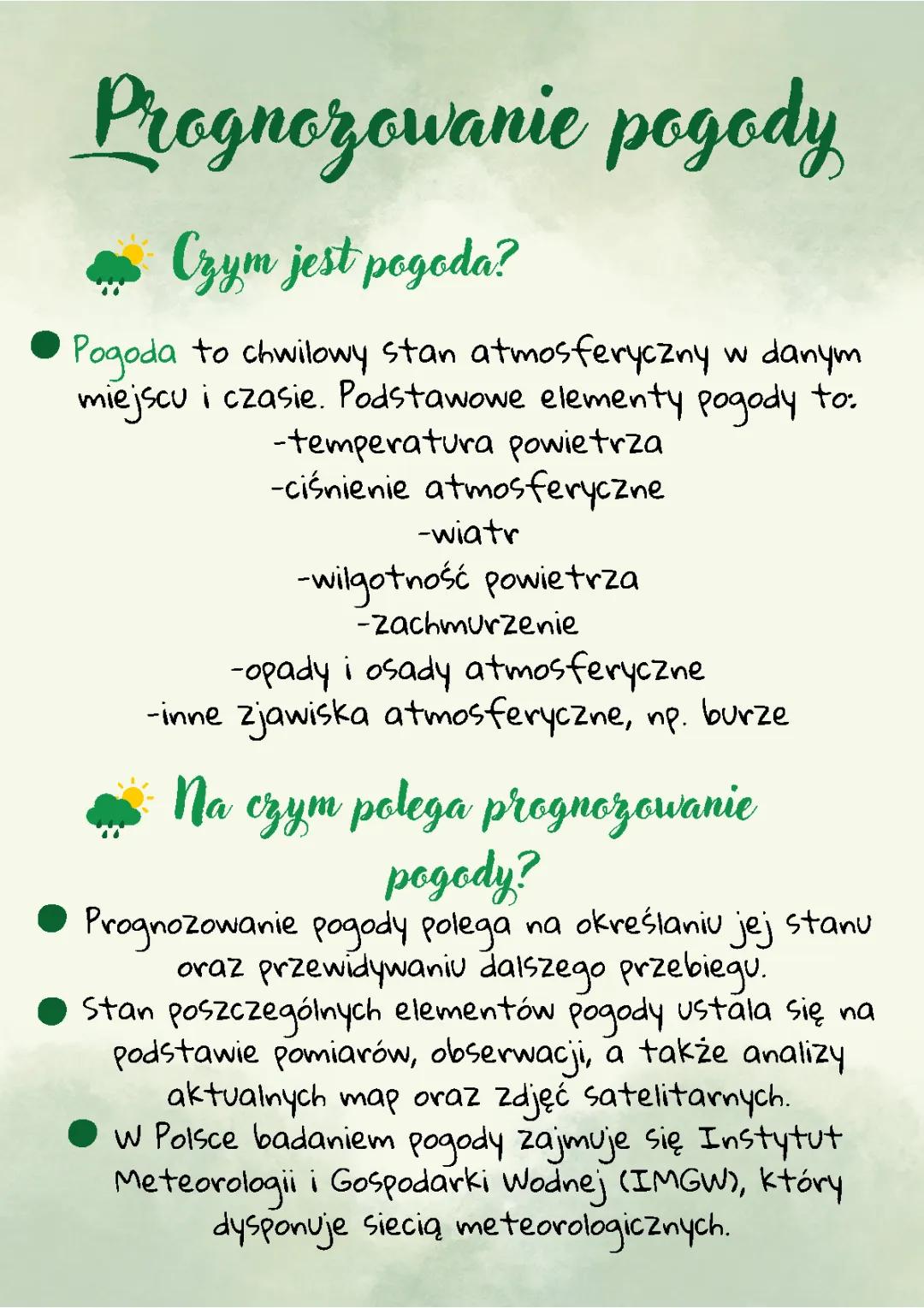 Na czym polega prognozowanie pogody i symbole pogody w grafice